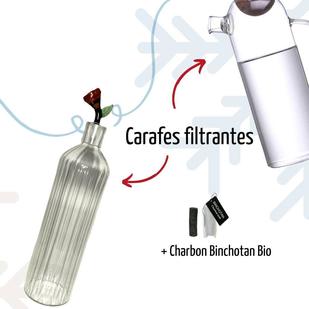 Belle carafe en verre 1L, carafe à eau, carafe à vin
