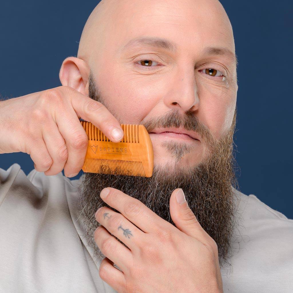 Peigne à Barbe en Bois de Poirier - Sapiens