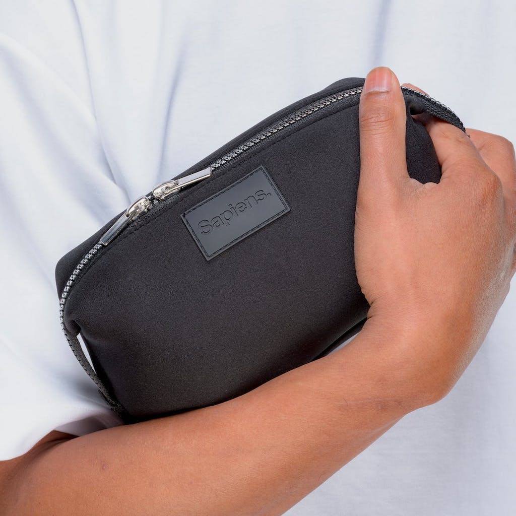 Trousse de Toilette Homme en Néoprène Noir - Sapiens