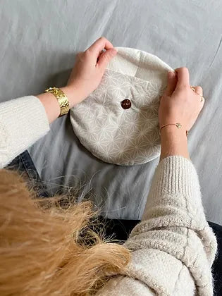 Bouillotte sèche déhoussable - Asanoha beige