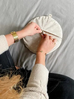 Bouillotte sèche déhoussable - Asanoha beige