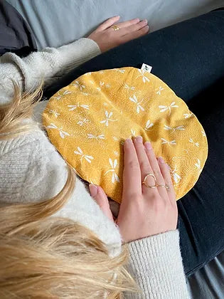 Bouillotte sèche déhoussable - Libellule Jaune