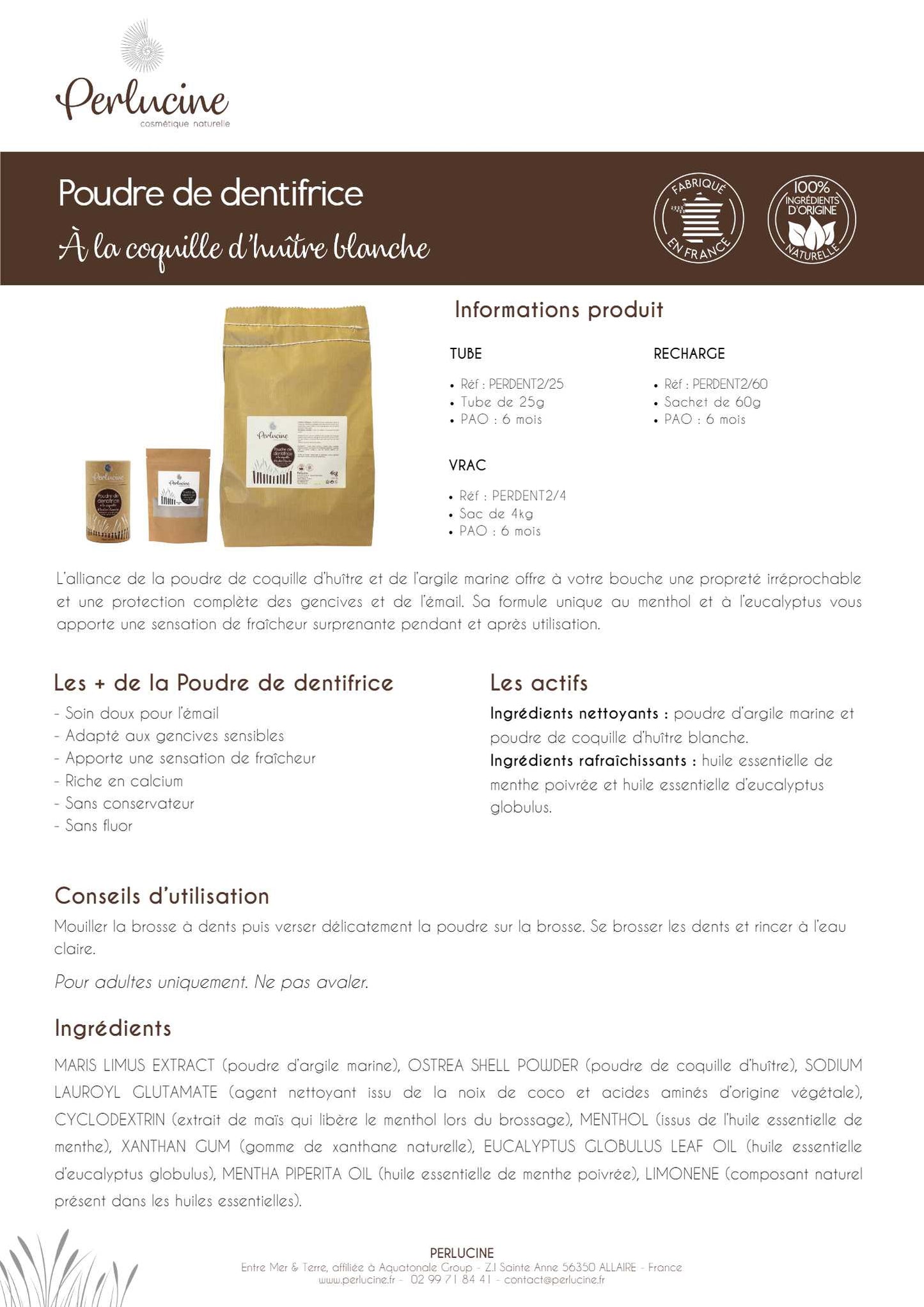 Poudre de Dentifrice PERLUCINE