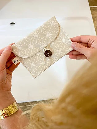 Pochette savon imperméable - Asanoha Beige