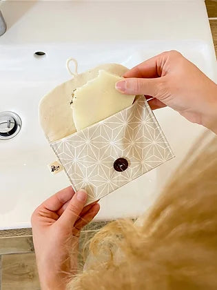 Pochette savon imperméable - Asanoha Beige