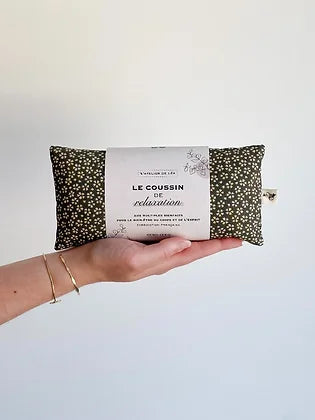 Coussin de relaxation et d'aromathérapie - L'Atelier de Léa - Sakura kaki