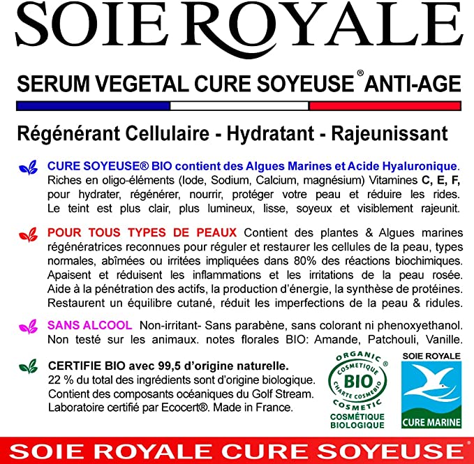 Sérum Végétal Régénérant Soie Royale Cure Soyeuse Anti-Rides