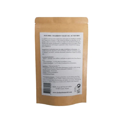 Poudre de charbon actif français BIO - BIJIN