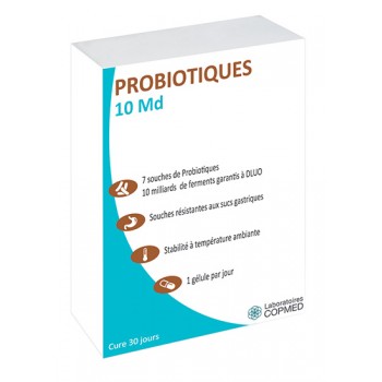 PROBIOTIQUES 10 MD (FORMULE SANS FODMAP) - CONFORT INTESTINAL (DIGESTION ET MICROBIOTE) & ÉQUILIBRE ACIDO-BASIQUE
