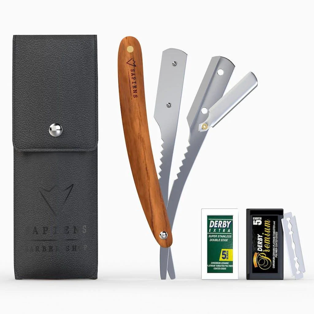 Rasoir de Barbier avec Manche en Bois - Sapiens